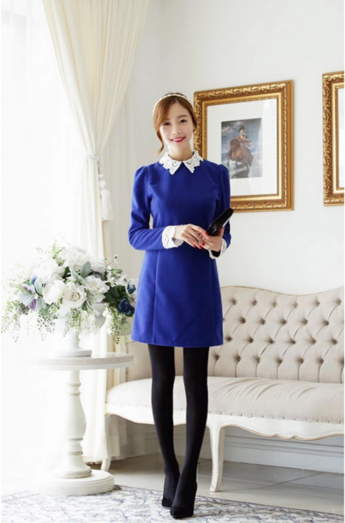 Đón xuân dịu dàng cùng váy liền cổ sơ mi