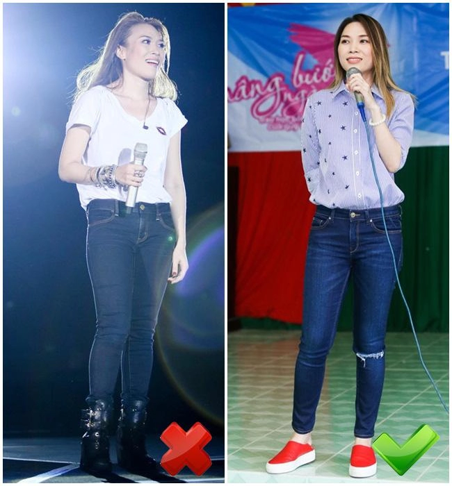 Đùi to chân ngắn như mỹ tâm chọn quần jeans cẩu thả là thảm họa ngay