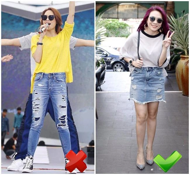 Đùi to chân ngắn như mỹ tâm chọn quần jeans cẩu thả là thảm họa ngay