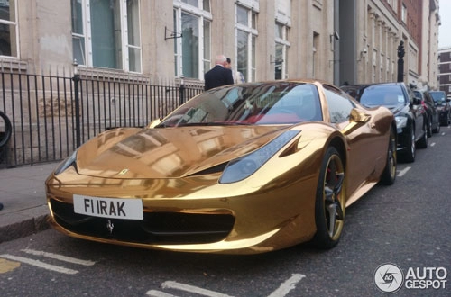 Ferrari 458 spider mạ crôm bóng loáng tại london