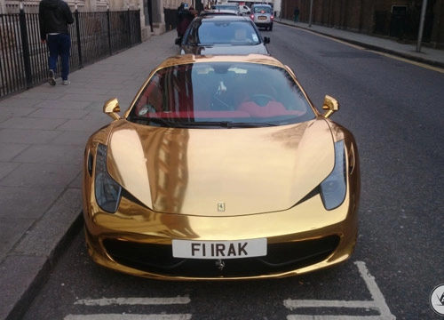 Ferrari 458 spider mạ crôm bóng loáng tại london