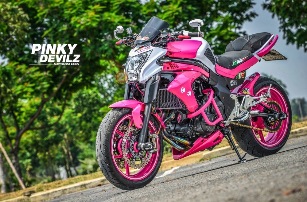 Kawasaki er-6n đầy nữ tính vởi bản độ pinky devilz