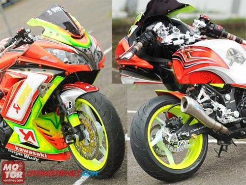  kawasaki ninja 250r vẽ airbrush sặc sỡ 