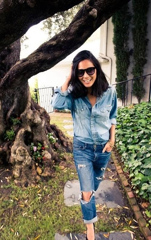 Mặc cả cây denim đẹp như sao hollywood