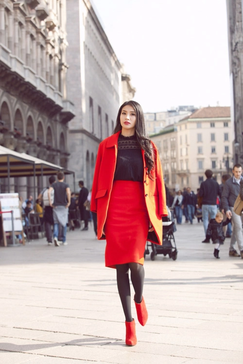 Mẫu việt sành điệu trên đường phố milan