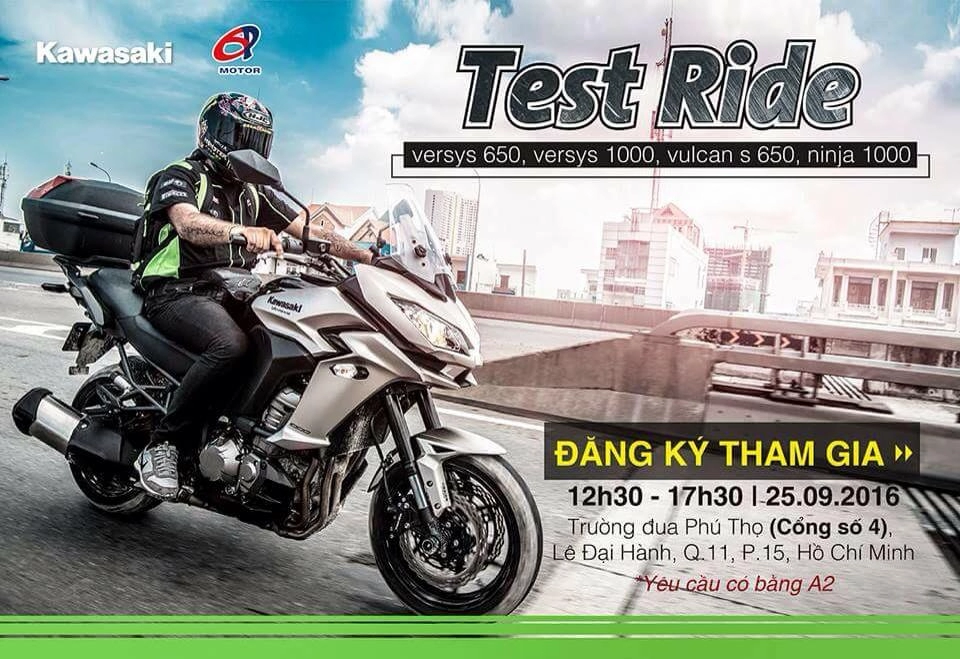 Test ride - cơ hội trải nghiệm nhiều dòng pkl cùng kawasaki