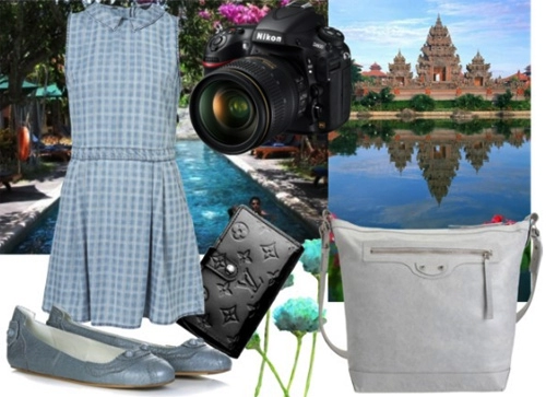 Váy denim duyên dáng trong heo may