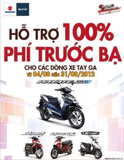  việt nam suzuki hỗ trợ 100 phí trước bạ 