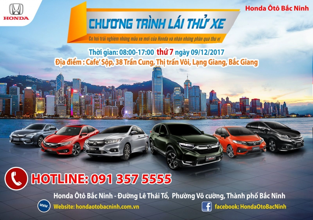 Chương trình lái thử xe honda tại bắc giang