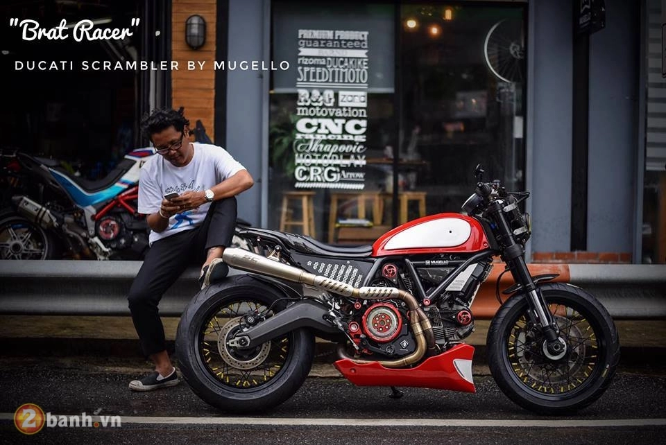 Ducati scrambler nổi loạn với phong cách tracker mang tên brat racer