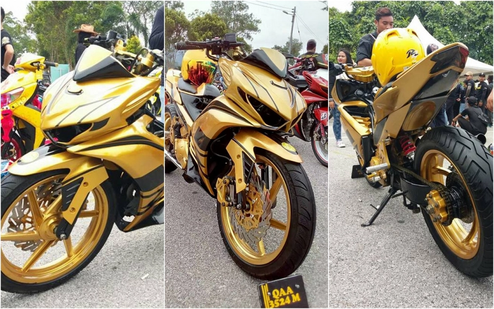 Exciter 2010 độ ấn tượng với xe siêu nhân vàng của biker nước bạn