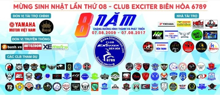 Hàng trăm xe exciter đổ về mừng club exciter biên hòa 6789 tròn viii tuổi