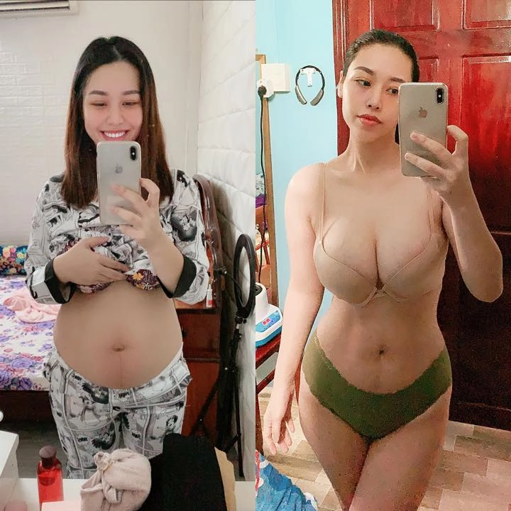 Hot mom kiên giang đẹp như hot girl sau 2 lần sinh con eo giảm 31cm trong 7 ngày