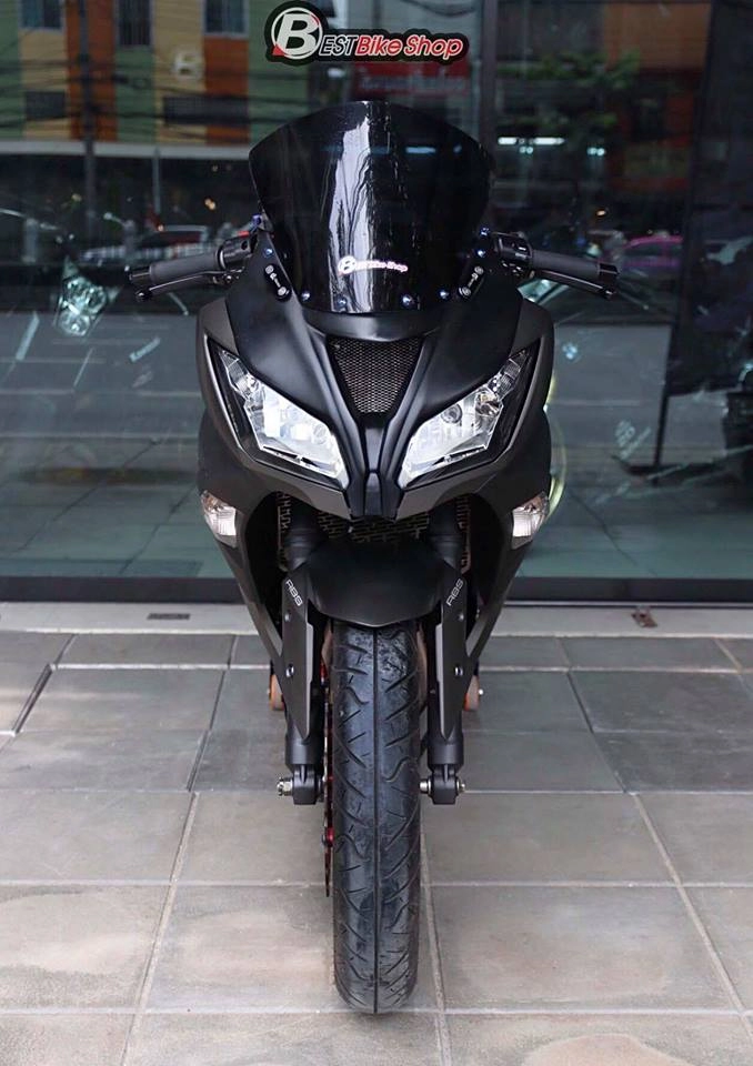 Kawasaki ninja 300 độ kịch độc với thân hình matte black