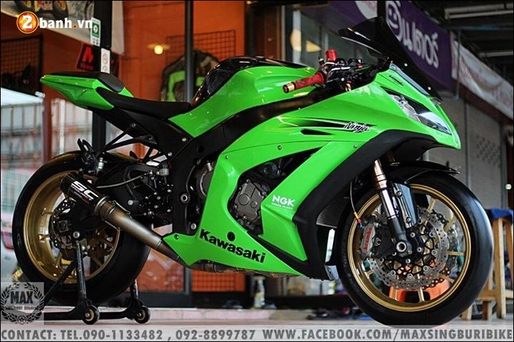 Kawasaki ninja zx-10r độ hào nhoáng với tông màu xanh lá