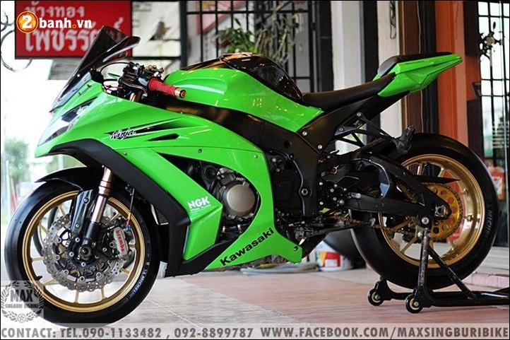 Kawasaki ninja zx-10r độ hào nhoáng với tông màu xanh lá