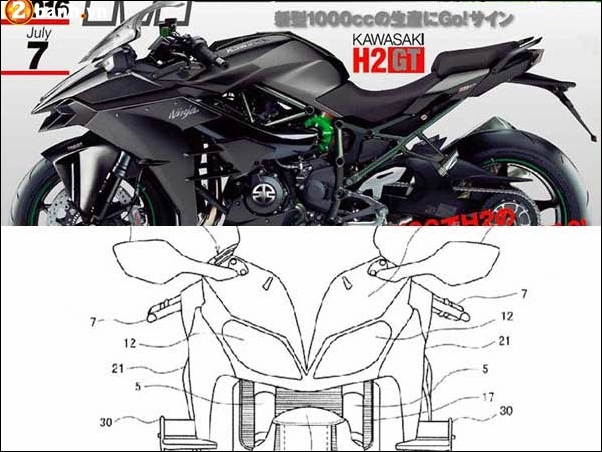 Ninja h2 gt của kawasaki rò rỉ hình ảnh với trang bị turbo charged mới