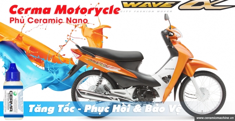 Phủ ceramic cho xe honda wave với cerma motorycle