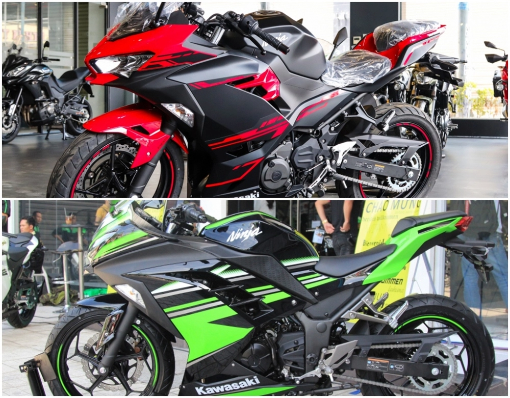 So sánh giữa kawasaki ninja 250 2018 và ninja 300