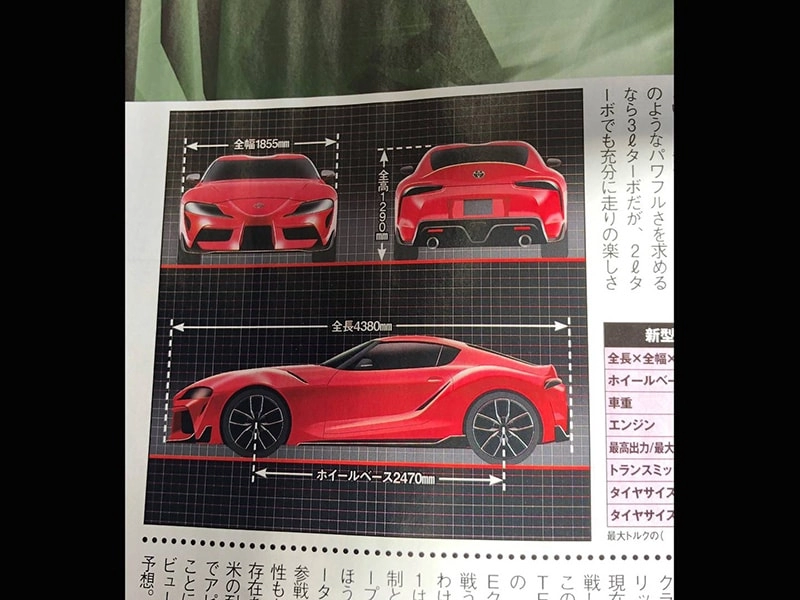 Toyota supra 2019 rò rỉ trên một tạp chí tại nhật bản