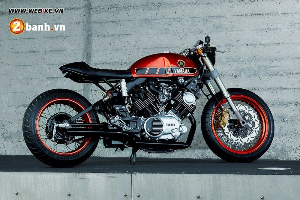 Yamaha tr1 chiếc cafe racer đen quyền lực và đỏ quý phái