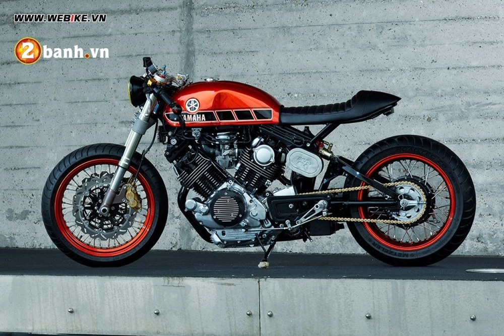 Yamaha tr1 chiếc cafe racer đen quyền lực và đỏ quý phái